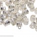BARGAIN HOUSE 50pcs silver craft bead tube charm pendant bracelet jewelry make accessory B077489Q6L